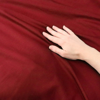 Cotton Percale Modern Traditional Duvet Cover Set - Burgundy