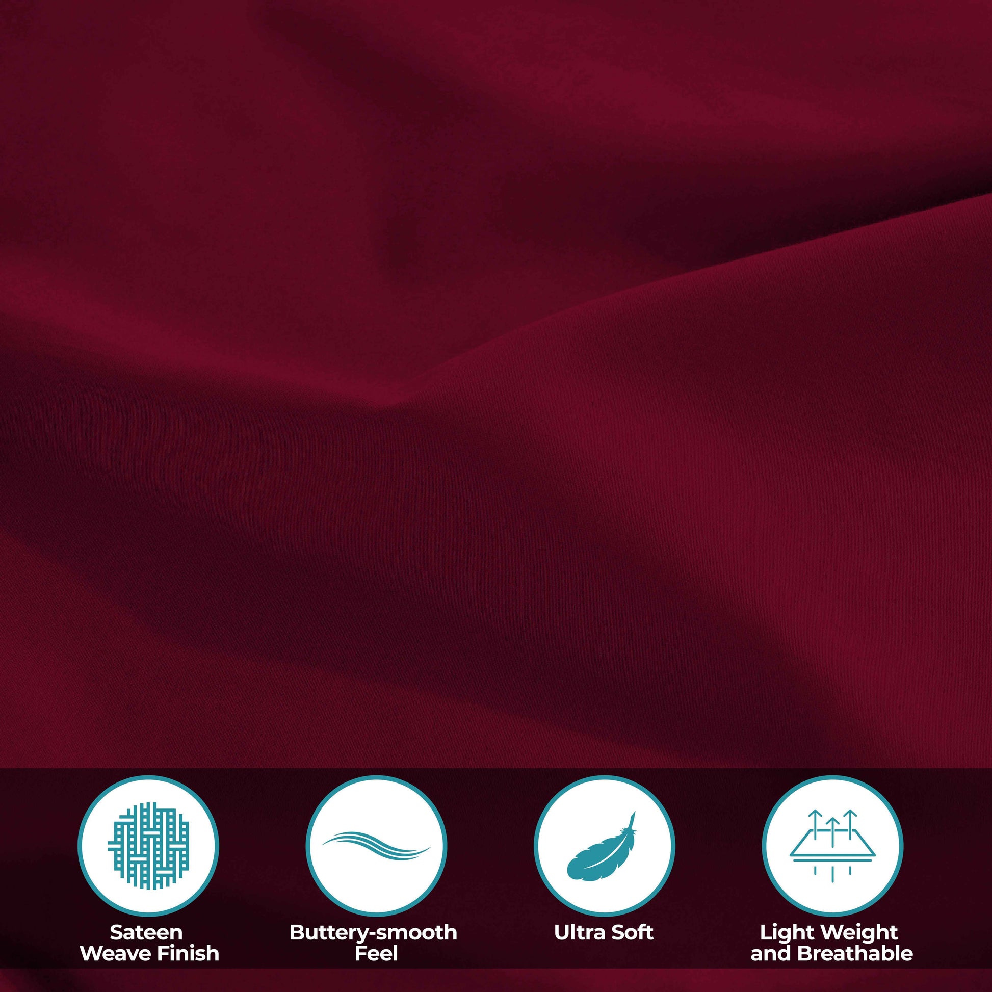 400 Thread Count Egyptian Cotton Solid Deep Pocket Sheet Set - Burgundy