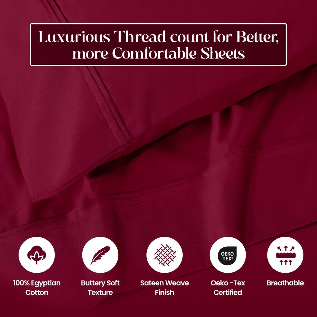 Egyptian Cotton 1200 Thread Count Eco-Friendly Solid Sheet Set