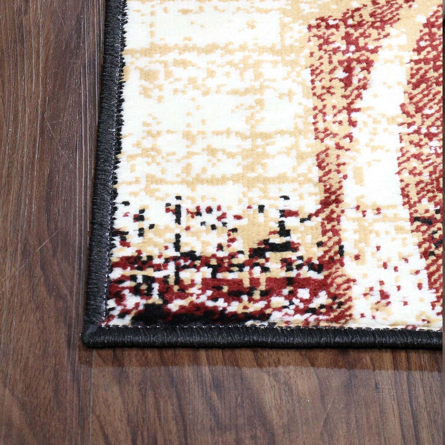 Pastiche Contemporary Floral Patchwork Indoor Area Rug or Runner - Burgundy