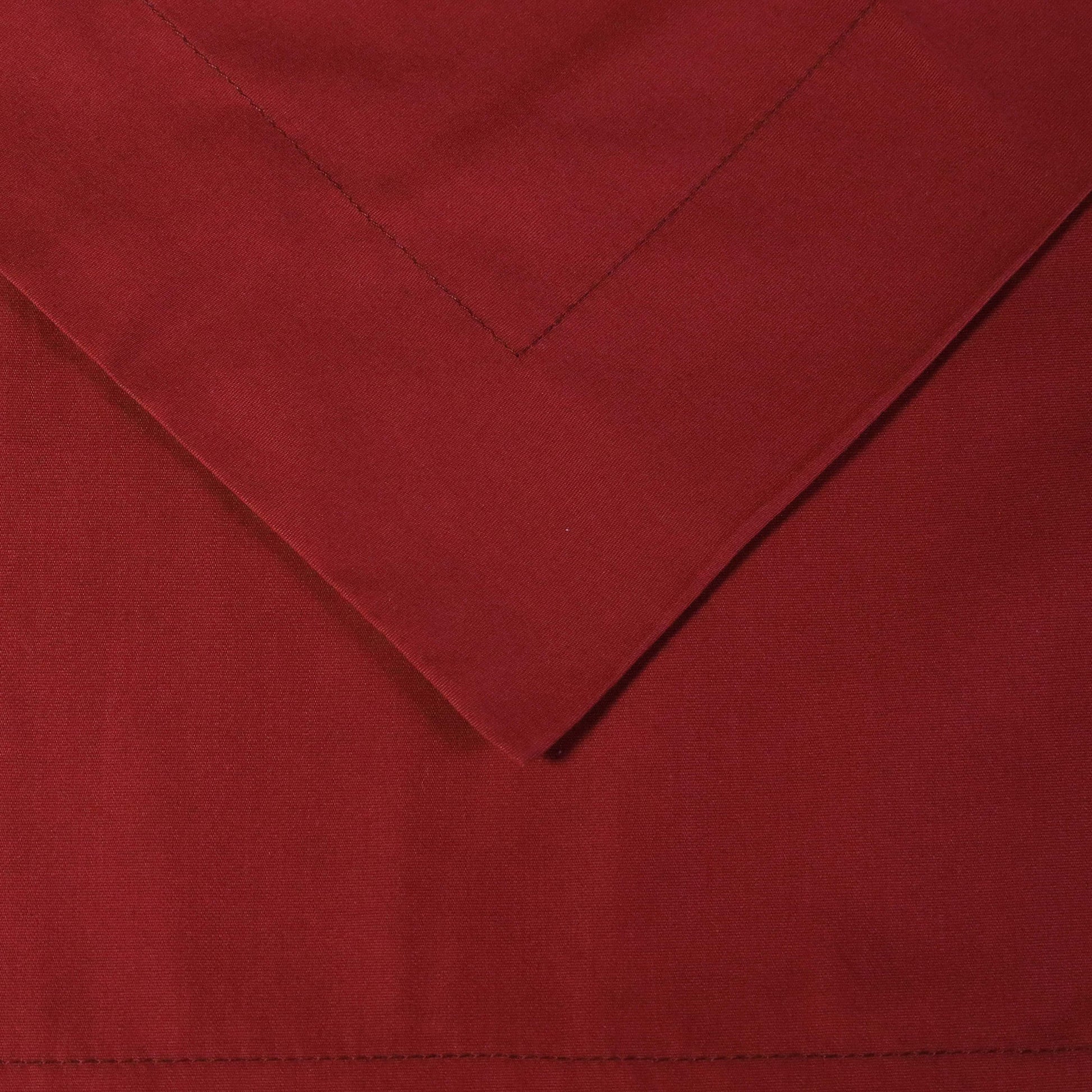 Cotton Percale Modern Traditional Duvet Cover Set - Burgundy