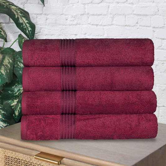 Egyptian Cotton Highly Absorbent Solid 4 Piece Bath Towel Set