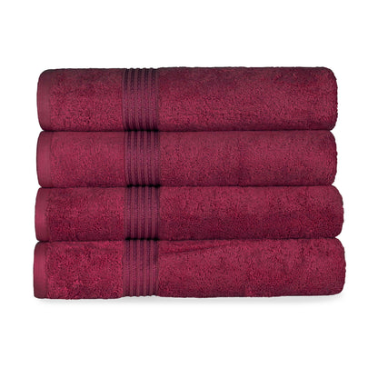 Egyptian Cotton Highly Absorbent Solid 4 Piece Bath Towel Set