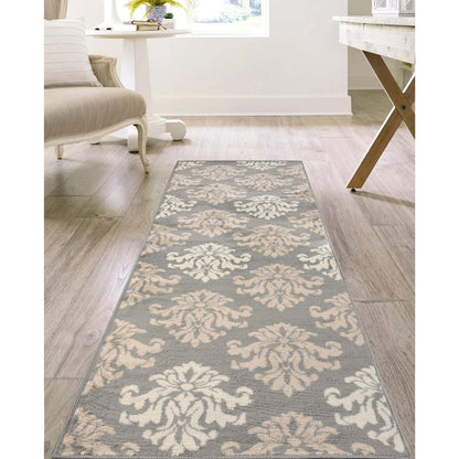 Superior Casper Damask Floral Area Rug - Blue