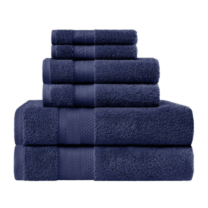 Superior Premium Turkish-Cotton Assorted Towel Set - Crown Blue