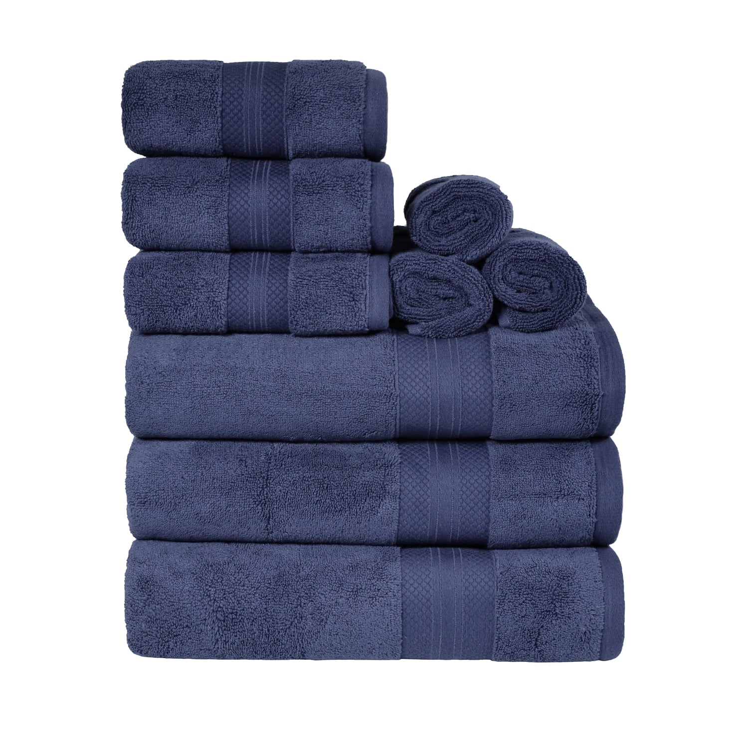 Superior Premium Turkish-Cotton Assorted Towel Set - Crown Blue