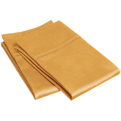 Superior Egyptian Cotton 300 Thread Count Solid Pillowcase Set - Gold