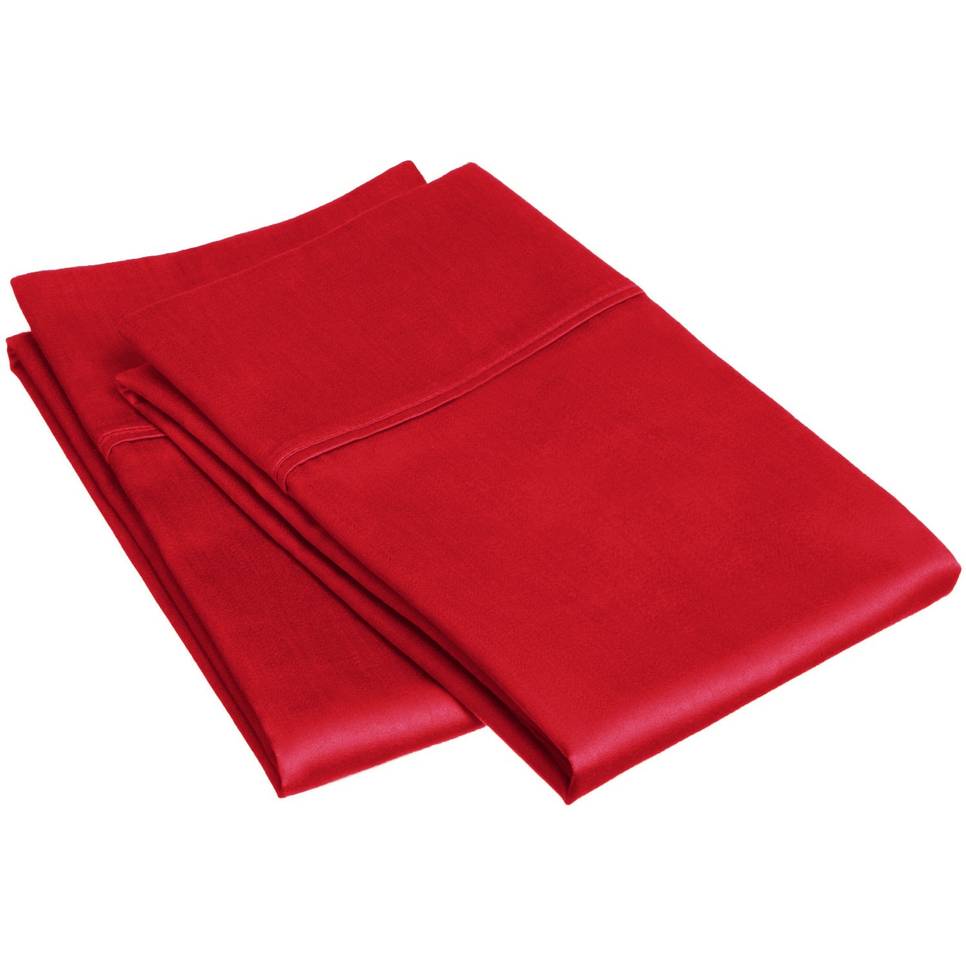 Superior Egyptian Cotton 300 Thread Count Solid Pillowcase Set - Red