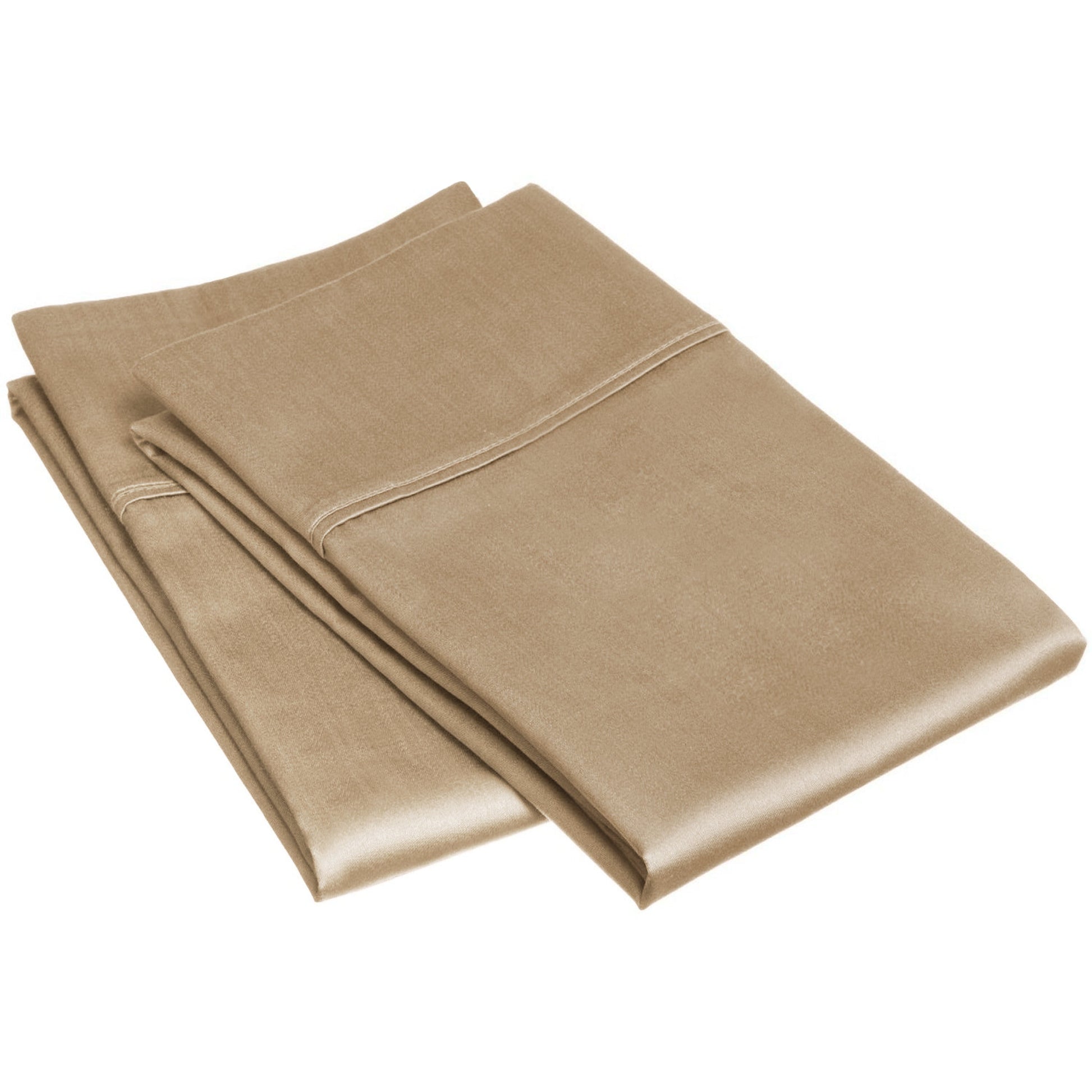 Superior Egyptian Cotton 300 Thread Count Solid Pillowcase Set - tan