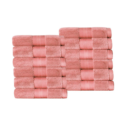 Superior Premium Turkish-Cotton Assorted Towel Set - Coral