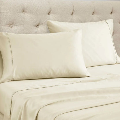 Cotton Blend Solid Deep Pocket Bed Sheet Set