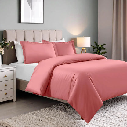 600 Thread Count Cotton Blend Solid Duvet Cover Set