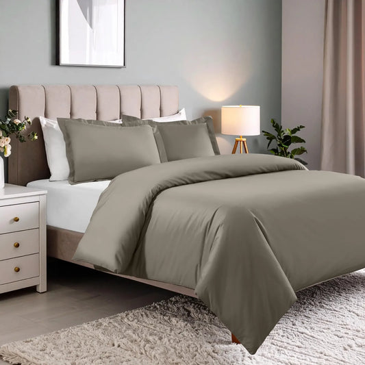 600 Thread Count Cotton Blend Solid Duvet Cover Set