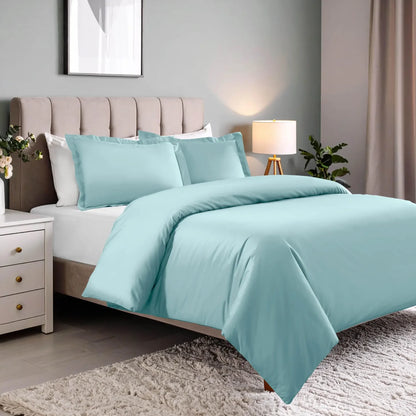 600 Thread Count Cotton Blend Solid Duvet Cover Set