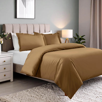 600 Thread Count Cotton Blend Solid Duvet Cover Set