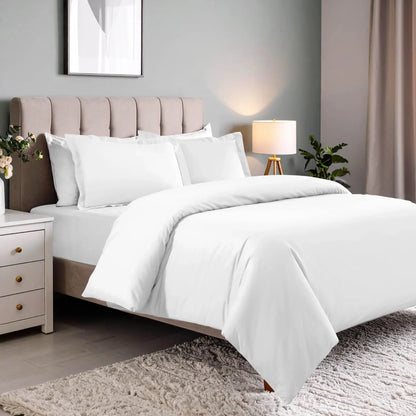 600 Thread Count Cotton Blend Solid Duvet Cover Set