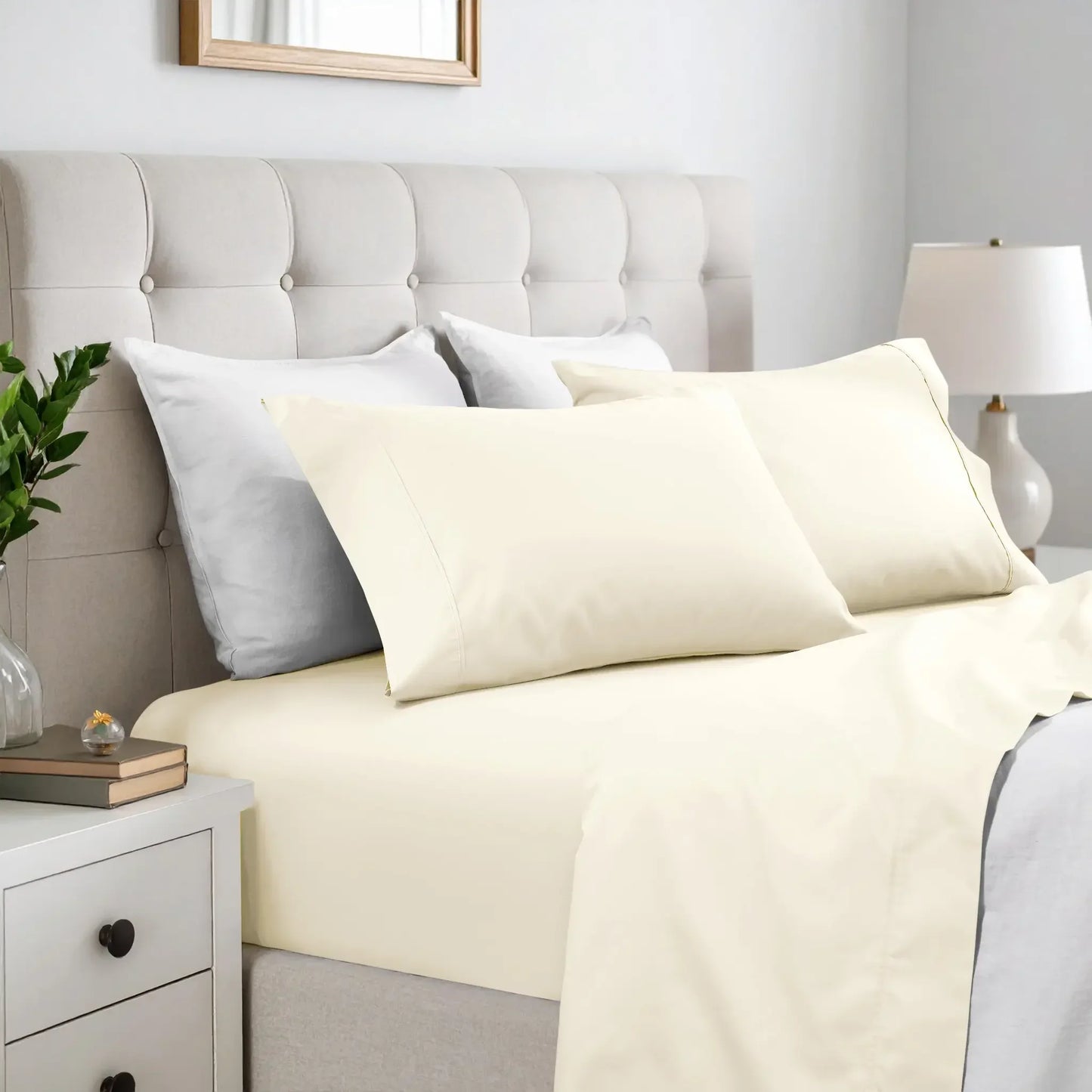 600 Thread Count Cotton Blend Solid Deep Pocket Sheet Set