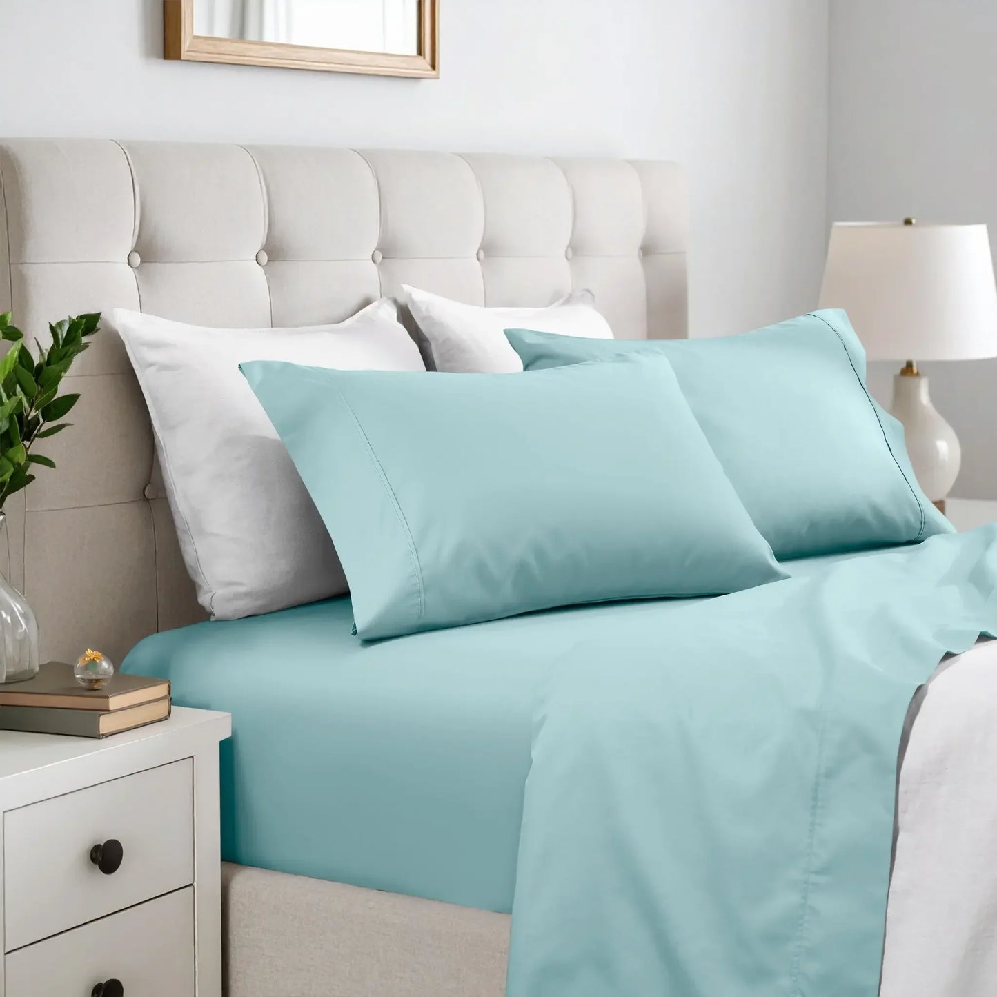 600 Thread Count Cotton Blend Solid Deep Pocket Sheet Set