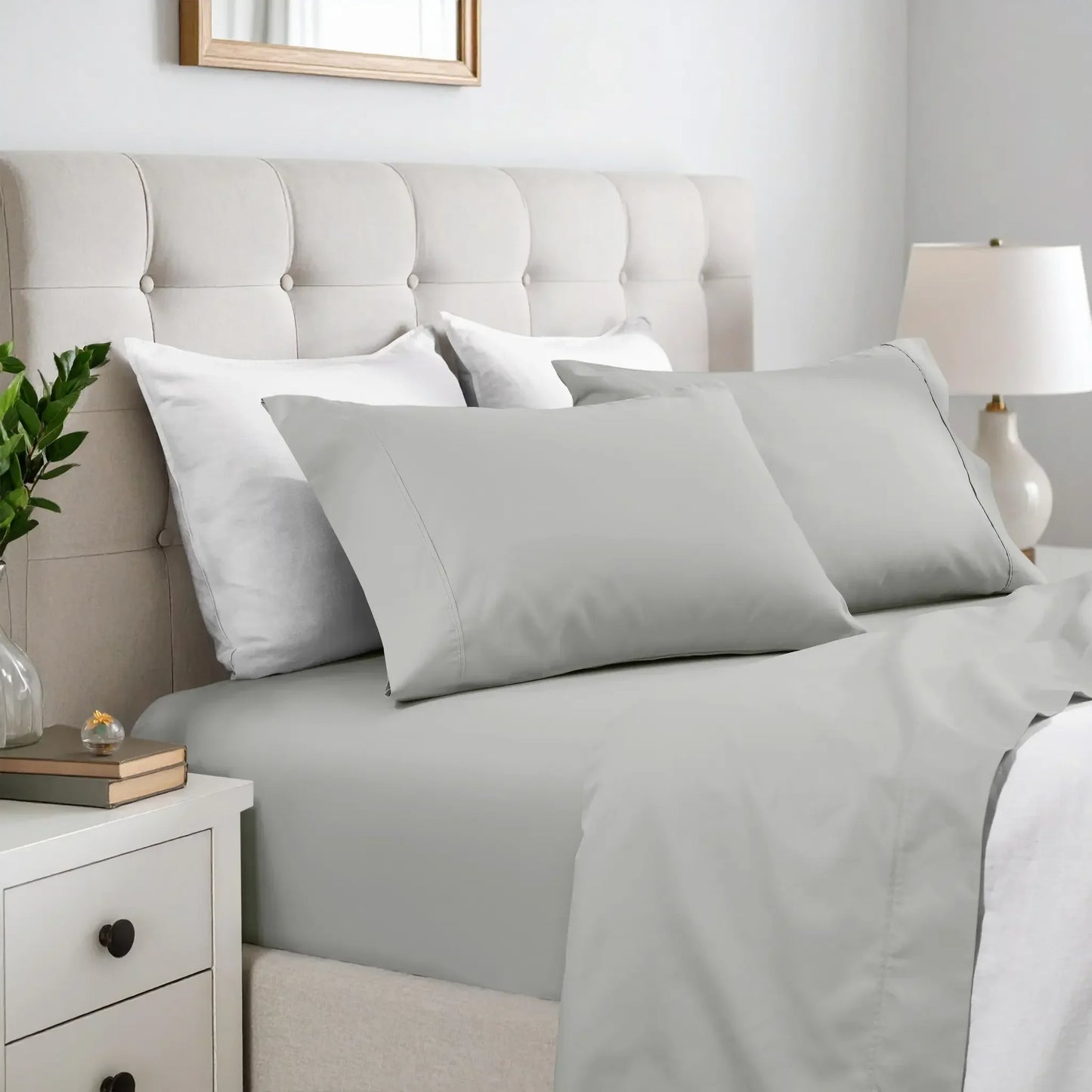 600 Thread Count Cotton Blend Solid Deep Pocket Sheet Set