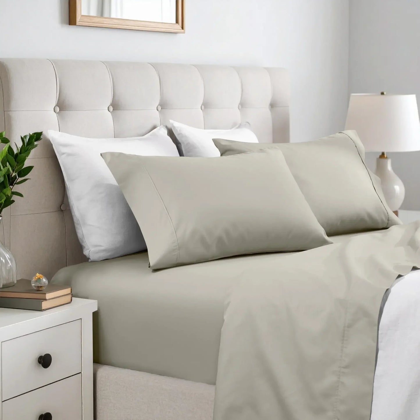 600 Thread Count Cotton Blend Solid Deep Pocket Sheet Set