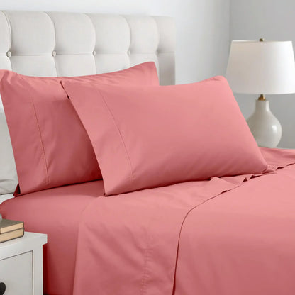 600 Thread Count Cotton Blend Solid Pillowcase Set