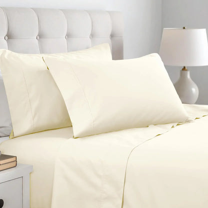 600 Thread Count Cotton Blend Solid Pillowcase Set