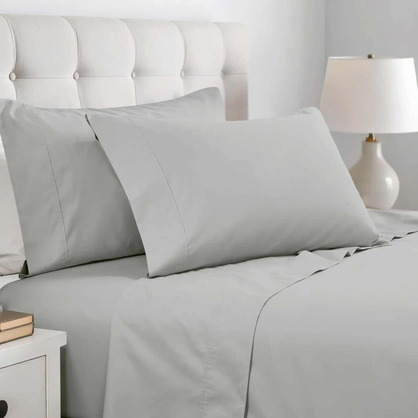 600 Thread Count Cotton Blend Solid Pillowcase Set