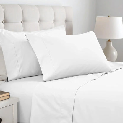 600 Thread Count Cotton Blend Solid Pillowcase Set