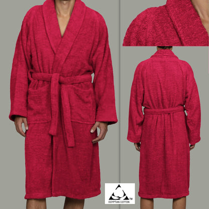 Cotton Ultra-Soft Terry Adult Unisex Lightweight Luxury Bathrobe - Cranberry