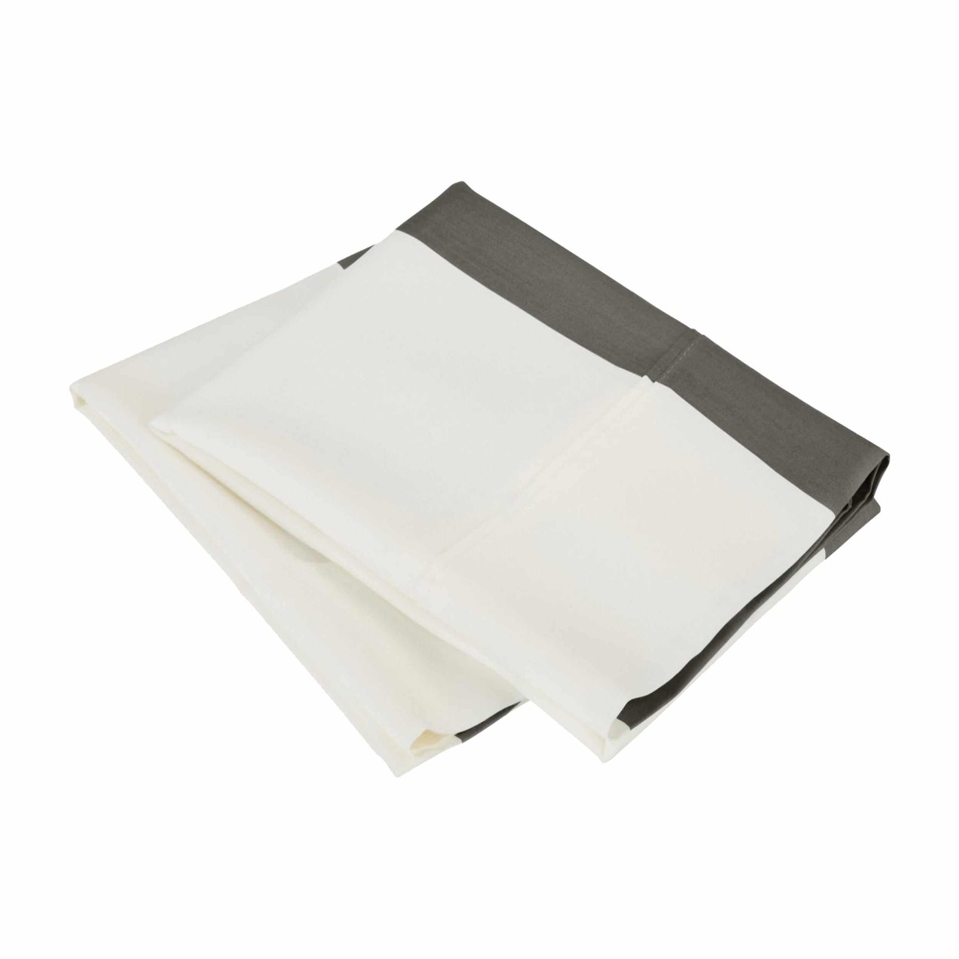 Cabana Stripe Cotton Blend 2-Piece Pillowcase Set - Grey