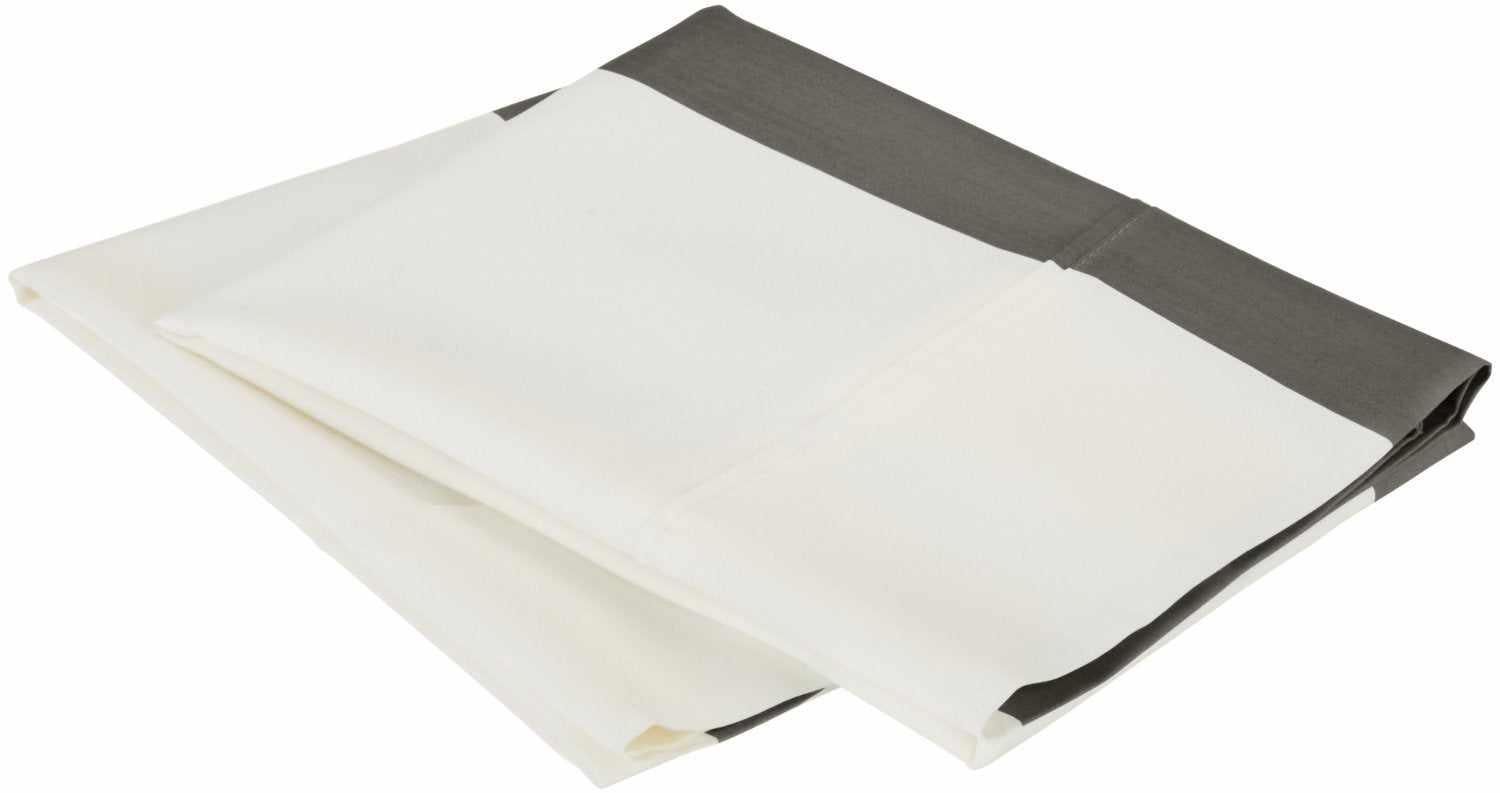 Cabana Stripe Wrinkle Resistant Cotton Blend Pillowcase Set of 2 - Grey