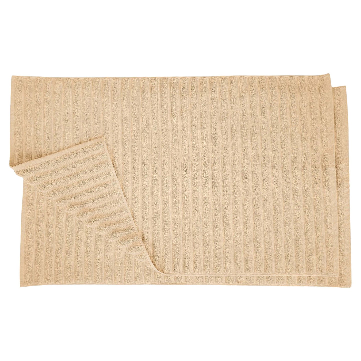 Lined 100% Cotton 1000 GSM 2-Piece Bath Mat Set - Camel