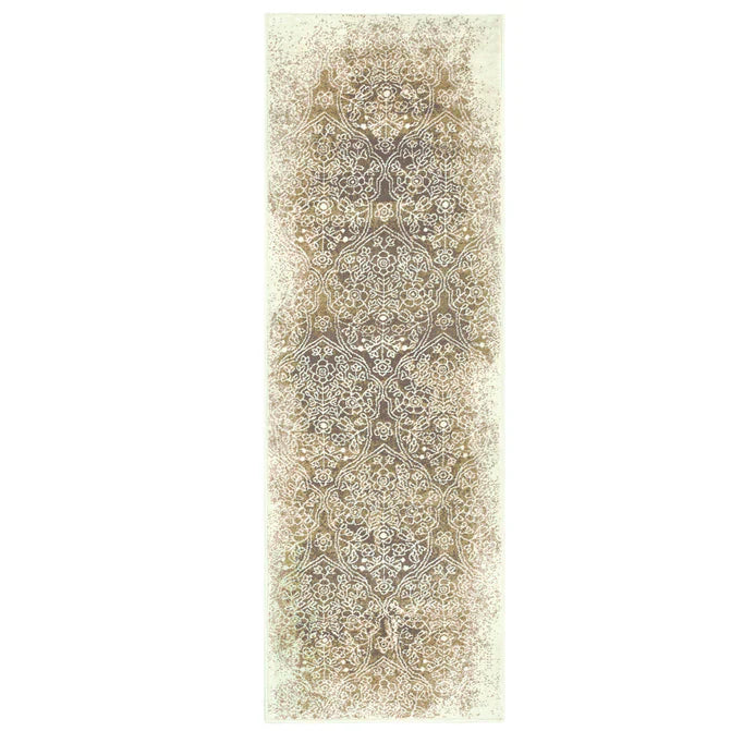 Apollo Distressed Oriental Floral Damask Indoor Area Rug - Camel