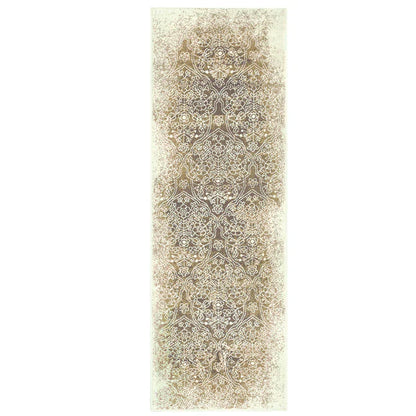 Apollo Distressed Oriental Floral Damask Indoor Area Rug - Camel