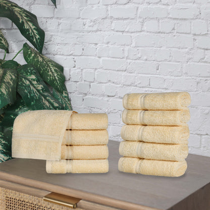 Heritage Egyptian Cotton Plush Absorbent Luxury Face Towel Set of 10