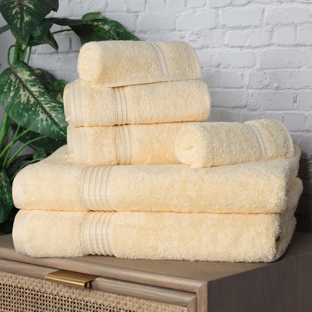 Egyptian Cotton Highly Absorbent Solid Ultra Soft Towel Set Collection