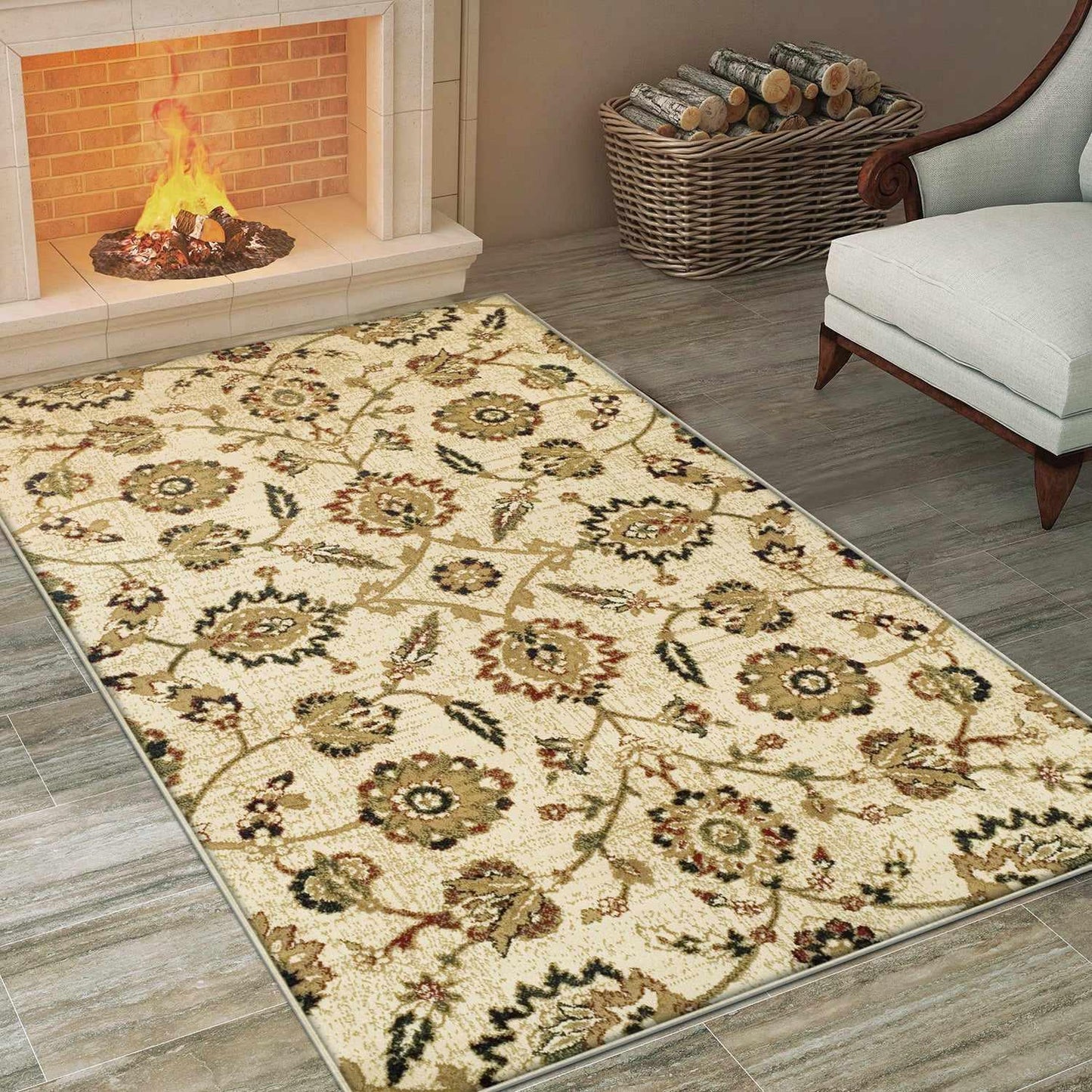  Canterbury Vintage Herati Floral Area Rug