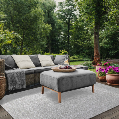 Multi Toned Braided Area Rug Bohemian Indoor Outdoor Rugs - Canvas-White