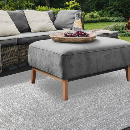 Multi Toned Braided Area Rug Bohemian Indoor Outdoor Rugs - Canvas-White