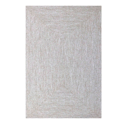 Multi Toned Braided Area Rug Bohemian Indoor Outdoor Rugs - Canvas-White
