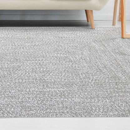 Multi Toned Braided Area Rug Bohemian Indoor Outdoor Rugs - Canvas-White