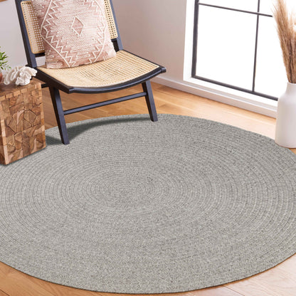 Bohemian Braided Indoor Outdoor Rugs Solid Round Area Rug