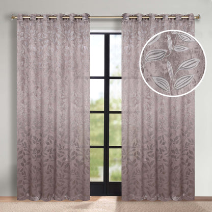 Leaves Room Darkening Grommet Blackout Curtain Panels, Set of 2