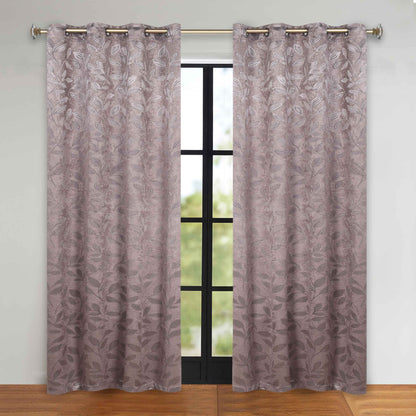 Leaves Room Darkening Grommet Blackout Curtain Panels, Set of 2