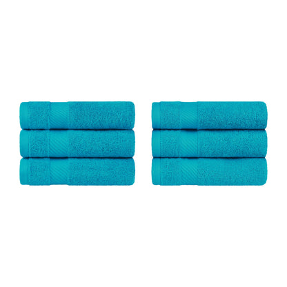 Egyptian Cotton Dobby Border Medium Weight 6 Piece Hand Towel Set