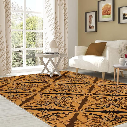 Xiaomi Contemporary Geometric Medallion Indoor Area Rug or Runner - Caramel