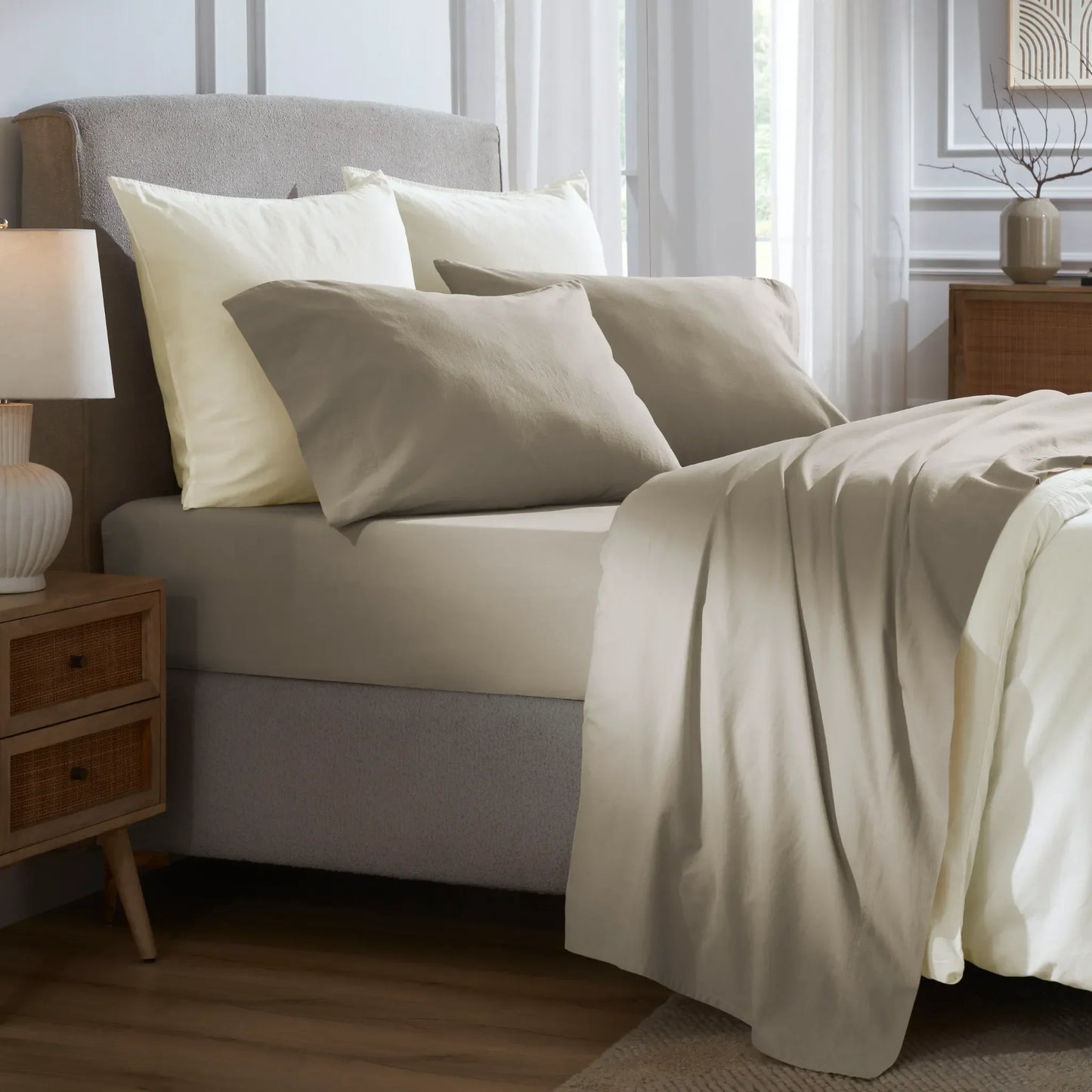 Carmen 100% Cotton Relaxed Wash Deep Pocket Bed Sheet Set