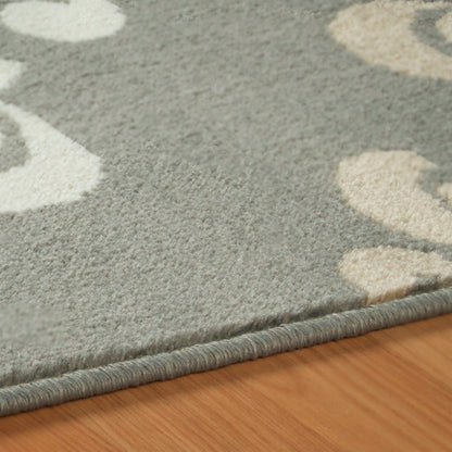 Superior Casper Damask Floral Area Rug - Blue