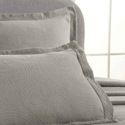 Celtic Circle Cotton Jacquard Matelasse Bedspread Set - Charcoal