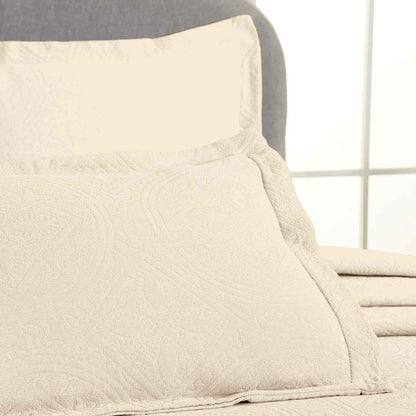 Celtic Circle Cotton Jacquard Matelasse Bedspread Set - Ivory